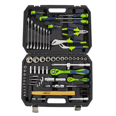 Набор инструментов 76 предметов CrV, 1/2", 1/4" Сибртех по ценам производителя в Воронеже с доставкой по всей России