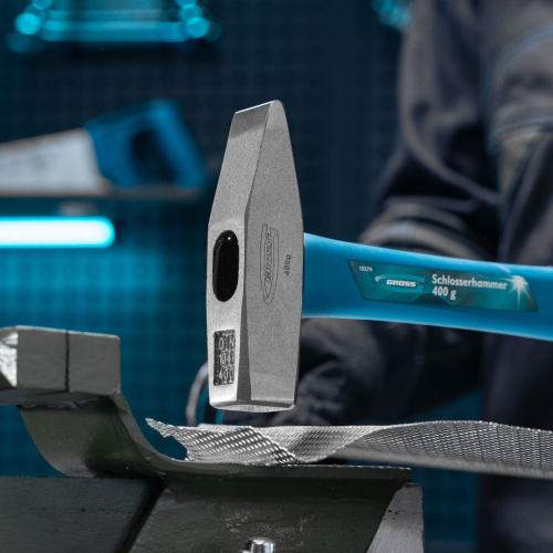 Молоток слесарный, 400 г, квадратный боек, фибергласовая обрезиненная рукоятка Gross по ценам производителя в Воронеже с доставкой по всей России