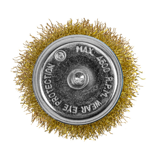 Щетка для дрели, 65 мм, "чашка" со шпилькой, латунированная витая проволока Matrix по ценам производителя в Воронеже с доставкой по всей России