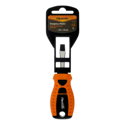 Отвертка "Point", SL6 х 38 мм, CS, двухкомпонентная рукоятка Sparta по ценам производителя в Воронеже с доставкой по всей России