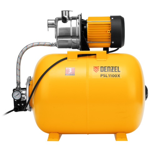 Насосная станция PSL1100X, 1100 Вт, 3600 л/ч, ресивер 50 л, подъем 45 м, нержавейка Denzel по ценам производителя в Воронеже с доставкой по всей России