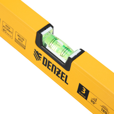 Уровень алюминиевый, магнит, фрезерованный, 3 глазка (1 зеркал.) 0,5 мм/м, 800 мм Denzel по ценам производителя в Воронеже с доставкой по всей России