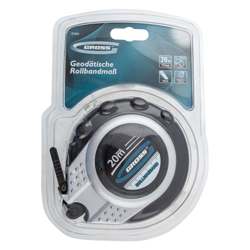 Рулетка геодезическая 20 м х 13 мм, закрытый корпус, металлическая лента, нейлон Gross по ценам производителя в Воронеже с доставкой по всей России