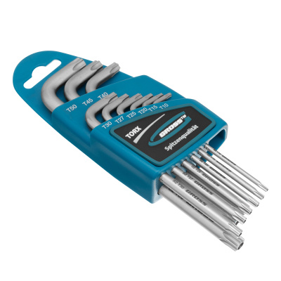 Набор ключей имбусовых Torx -TT, 9 шт: T10-T50, удлиненные, S2, сатинированные Gross по ценам производителя в Воронеже с доставкой по всей России