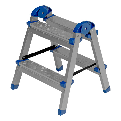 Стремянка двухсторонняя 2 ступени, сталь профиль, стальные ступени, Россия Сибртех по ценам производителя в Воронеже с доставкой по всей России