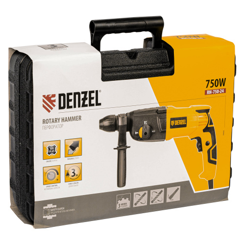 Перфоратор электрический RH-750-24, SDS-plus, 750 Вт, 2.5 Дж, 3 режима Denzel по ценам производителя в Воронеже с доставкой по всей России
