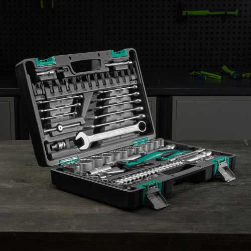 Набор инструментов 1/2", 1/4", CrV, 12 гранные головки, пластиковый кейс, 82 предмета Stels по ценам производителя в Воронеже с доставкой по всей России