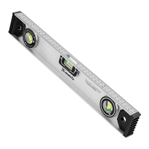 Уровень алюминиевый "Рельс", 400 мм, 3 глазка (1 поворотный) Matrix по ценам производителя в Воронеже с доставкой по всей России