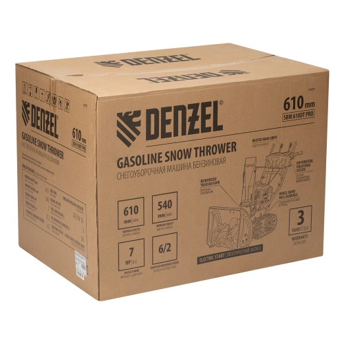 Бензиновая снегоуборочная машина SBM 610DT PRO, 212cc, гусеницы, эл.старт, блок. дифф. Denzel по ценам производителя в Воронеже с доставкой по всей России