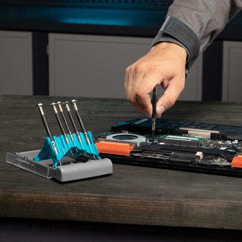 Набор отверток для точной механики, CrMo, металлические обрезиненные рукоятки, 6 шт, бокс трансформер Gross по ценам производителя в Воронеже с доставкой по всей России