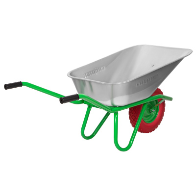 Тачка садово-строительная с PU колесом, грузоподъемность 180 кг, объем 90 л Сибртех по ценам производителя в Воронеже с доставкой по всей России