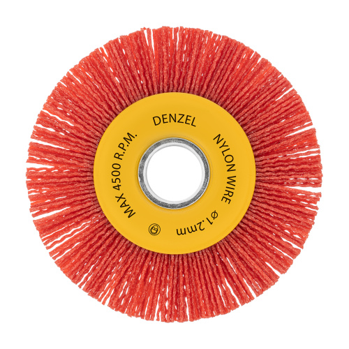 Щетка для УШМ, 125 мм, Плоская, нейлоновая щетина, посадка 22,2 мм Denzel по ценам производителя в Воронеже с доставкой по всей России