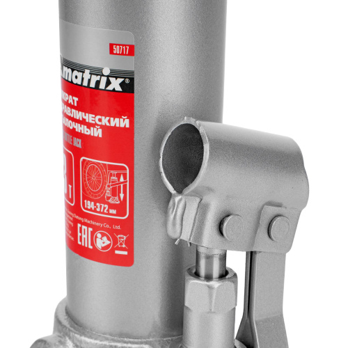 Домкрат гидравлический бутылочный, 3 т, высота подъема 194-372 мм Matrix по ценам производителя в Воронеже с доставкой по всей России