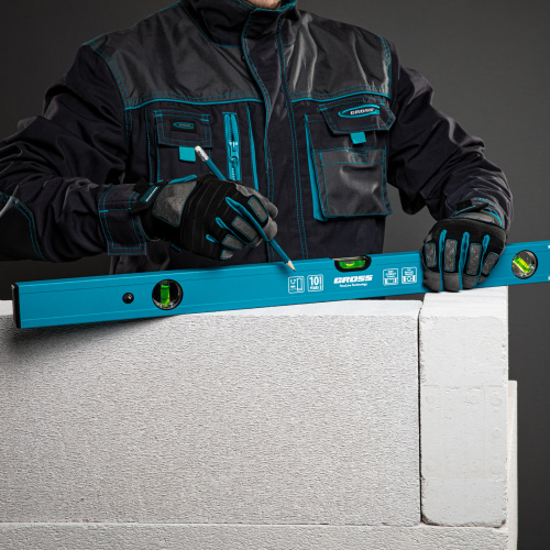 Уровень алюминиевый усиленный, 800 мм, 3 глазка Gross по ценам производителя в Воронеже с доставкой по всей России