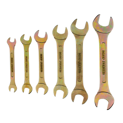 Набор ключей рожковых 6-17 мм, 6 шт, желтый цинк Сибртех по ценам производителя в Воронеже с доставкой по всей России