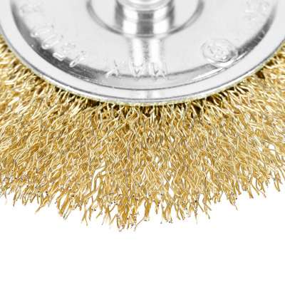 Щетка для дрели 100 мм, плоская со шпилькой, латунированная витая проволока Matrix по ценам производителя в Воронеже с доставкой по всей России