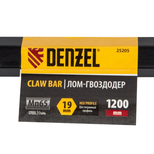 Лом-гвоздодер, 1200 мм, шестигранный 19 мм, окрашенный, сталь 65 Denzel по ценам производителя в Воронеже с доставкой по всей России