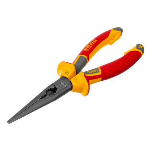 Длинногубцы прямые, диэлектрические рукоятки до 1000 В, трехкомпонентные рукоятки, 205мм Denzel по ценам производителя в Воронеже с доставкой по всей России