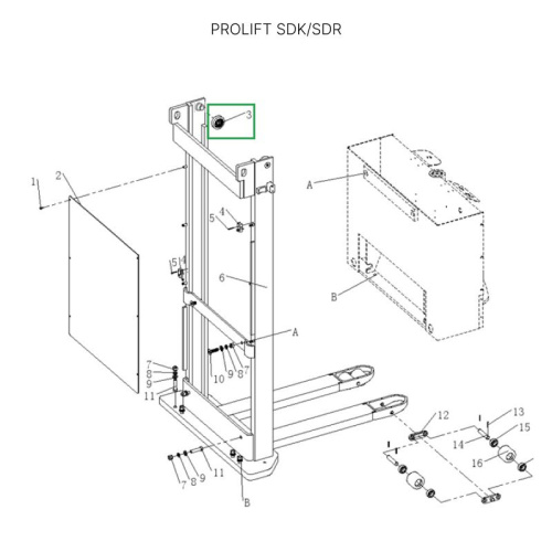 Ролик мачты  для штабелеров SDR/SDK 1,5-2 т по ценам производителя в Воронеже с доставкой по всей России