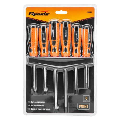 Набор отверток "Point", CrV, двухкомпонентные рукоятки, 6 шт, Sparta по ценам производителя в Воронеже с доставкой по всей России