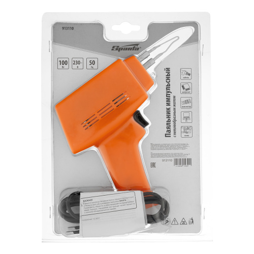 Паяльник импульсный с петлеобразным жалом, 100 Вт, 220 В Sparta по ценам производителя в Воронеже с доставкой по всей России