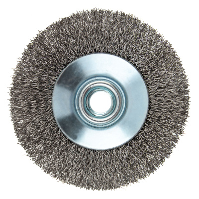Щетка для УШМ, 100 мм, "Тарелка", витая нержавеющая проволока 0.3 мм, М14 Denzel по ценам производителя в Воронеже с доставкой по всей России