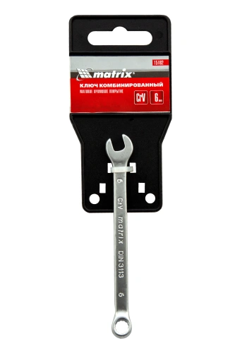 Ключ комбинированный, 6 мм, CrV, матовый хром Matrix по ценам производителя в Воронеже с доставкой по всей России