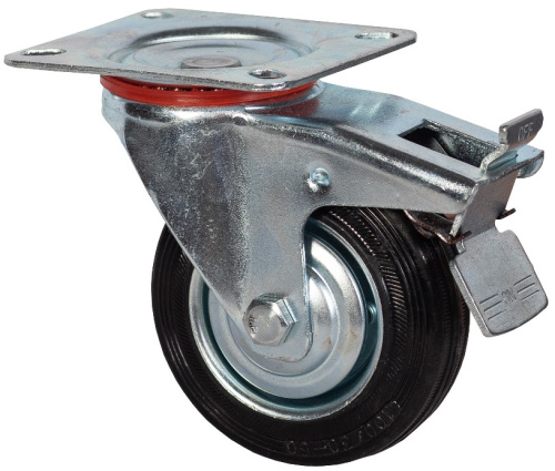 Колесо промышленное поворотное с тормозом 100 мм - SCb 42 по ценам производителя в Воронеже с доставкой по всей России