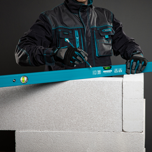 Уровень алюминиевый усиленный, 1000 мм, 3 глазка Gross по ценам производителя в Воронеже с доставкой по всей России