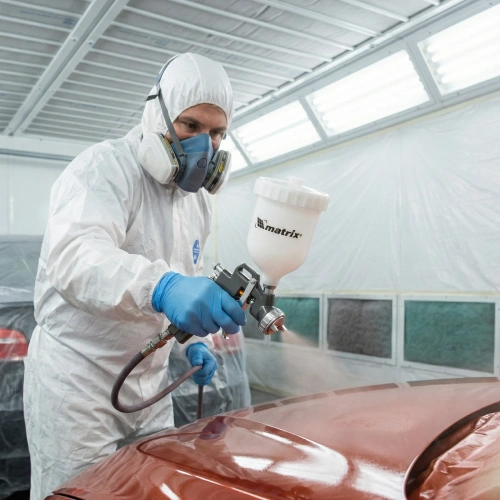 Набор пневмоинструмента, 5 предметов, быстросъемное соединение, краскораспылитель с верхним бачком Matrix по ценам производителя в Воронеже с доставкой по всей России