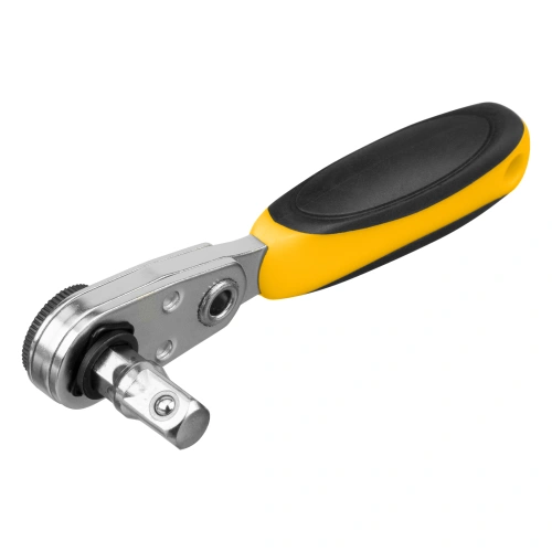 Ключ-трещотка для бит 1/4", 52 зуба, CrMo, адаптер для торцевых головок Denzel по ценам производителя в Воронеже с доставкой по всей России