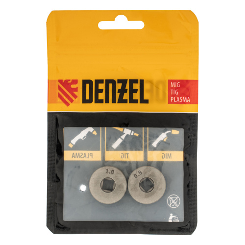 Подающий ролик, V профиль под стальную проволоку 0,8-1мм, посадка квадрат, 2 шт Denzel по ценам производителя в Воронеже с доставкой по всей России