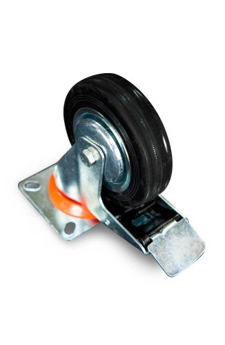Колесо поворотное резина SCb 42 100 мм с тормозом (N) по ценам производителя в Воронеже с доставкой по всей России