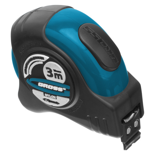 Рулетка "Schlagfest",3 м x 19 мм,магнитный обрезиненный зацеп,двусторонняя шкала,Нейлоновое покрытие,автоматическая фиксация Gross по ценам производителя в Воронеже с доставкой по всей России