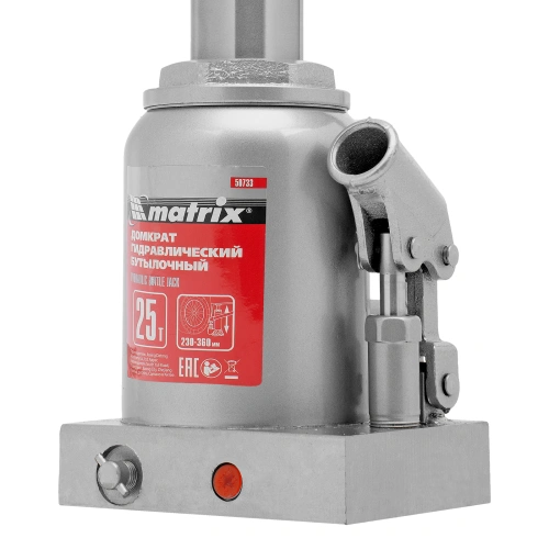 Домкрат гидравлический бутылочный, 25 т, высота подъема 230-360 мм Matrix купить в Москве с доставкой по всей России | ProtosMarket.ru