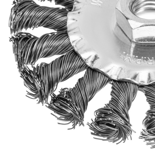 Щетка для УШМ 100 мм, М14, плоская, крученая проволока 0.5 мм Matrix по ценам производителя в Воронеже с доставкой по всей России