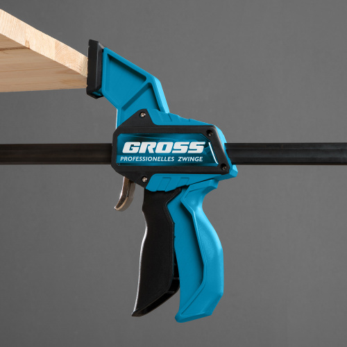 Струбцина реечная, быстрозажимная, пистолетного типа, пошаговый механизм, пластиковый корпус, 900 мм Gross по ценам производителя в Воронеже с доставкой по всей России