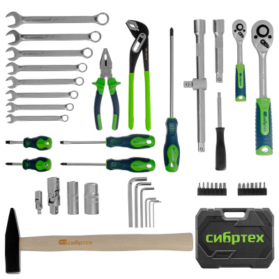 Набор инструментов, 1/2", 1/4", пластиковый кейс 76 предметов Сибртех по ценам производителя в Воронеже с доставкой по всей России