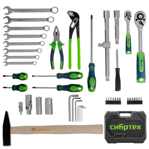 Набор инструментов, 1/2", 1/4", пластиковый кейс 76 предметов Сибртех по ценам производителя в Воронеже с доставкой по всей России
