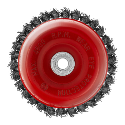 Щетка для УШМ, 150 мм, М14, "чашка", крученая проволока 0.8 мм Matrix по ценам производителя в Воронеже с доставкой по всей России