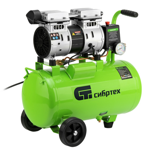 Компрессор безмаслянный малошумный МБ 1100/24,1100 Вт, 24 л, 170 л/мин Сибртех по ценам производителя в Воронеже с доставкой по всей России