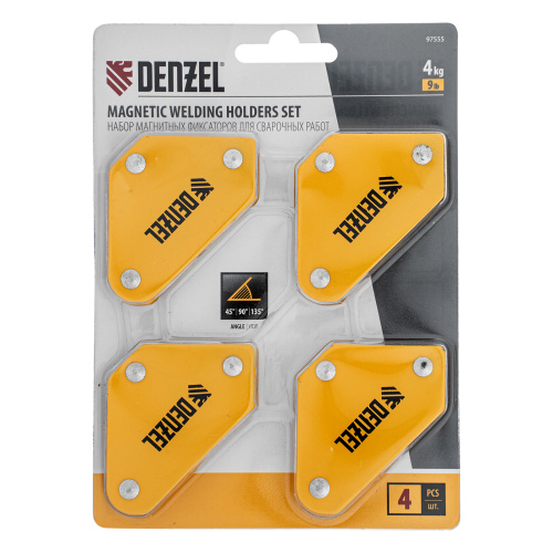 Набор из 4 магнитных фиксаторов для сварочных работ Denzel купить в Москве с доставкой по всей России | ProtosMarket.ru