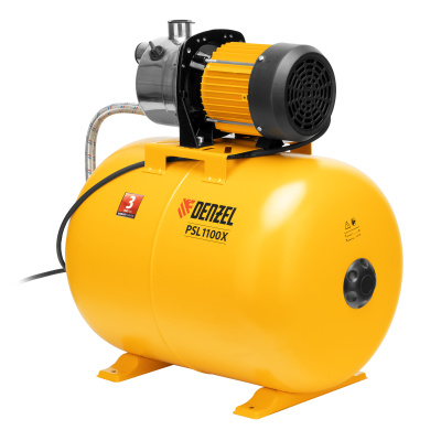 Насосная станция PSL1100X, 1100 Вт, 3600 л/ч, ресивер 50 л, подъем 45 м, нержавейка Denzel купить в Москве с доставкой по всей России | ProtosMarket.ru