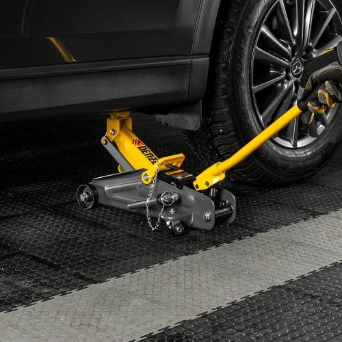 Домкрат гидравлический подкатной с фиксатором, 2 т, 130-330 мм Denzel по ценам производителя в Воронеже с доставкой по всей России