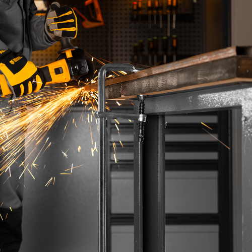 Струбцина F-образная, 100x600мм, кованая Denzel по ценам производителя в Воронеже с доставкой по всей России