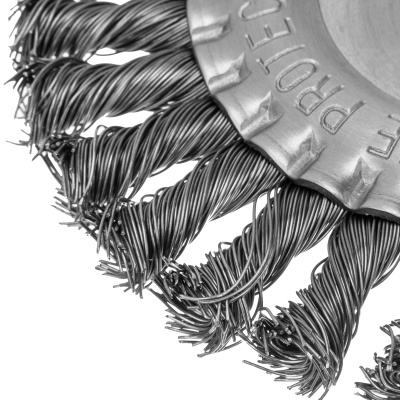 Щетка для УШМ 150 мм, посадка 22.2 мм, плоская, крученая металлическая проволока Сибртех по ценам производителя в Воронеже с доставкой по всей России