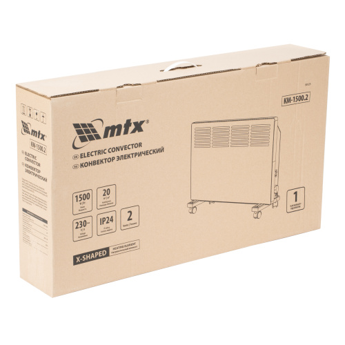 Конвектор электрический КМ-1500.2, 230 В, 1500 Вт, X-образный нагреватель, колеса, термостат MTX по ценам производителя в Воронеже с доставкой по всей России