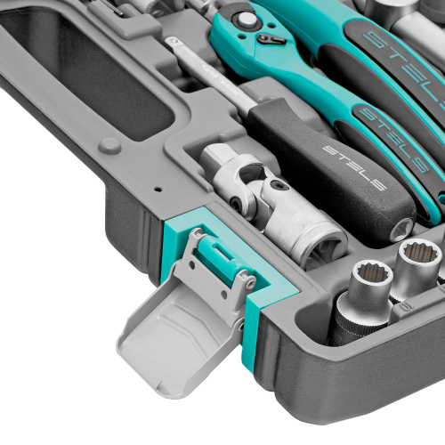 Набор инструментов 1/2", 1/4", CrV, 12 гранные головки, пластиковый кейс, 94 предмета Stels по ценам производителя в Воронеже с доставкой по всей России