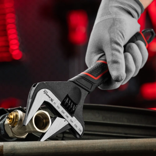 Ключ разводной, тонкие губки, фосфатированный, двухкомпонентная рукоятка, 300 мм, PRO Matrix по ценам производителя в Воронеже с доставкой по всей России