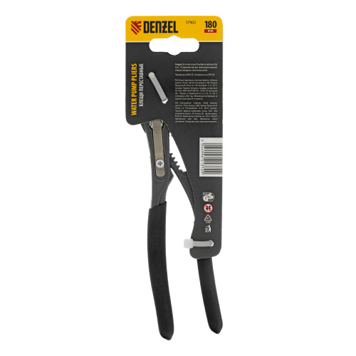 Клещи переставные, кнопочный механизм, обливные рукоятки, 180 мм Denzel по ценам производителя в Воронеже с доставкой по всей России